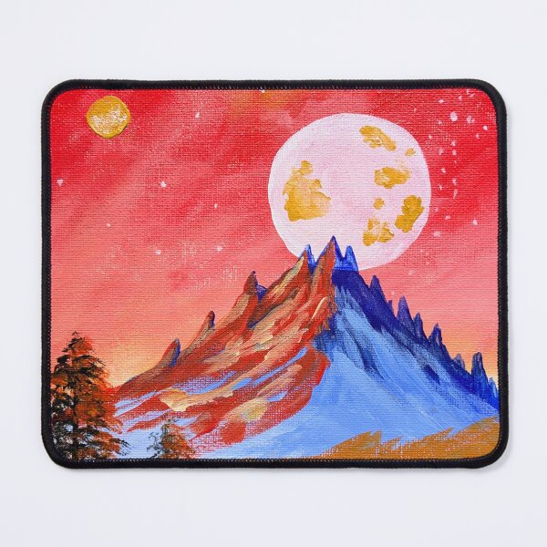 Item preview, Ulrion-6 - Blue Mountains Across the Red Sky - Sci-fi Fantasy Acrylic Painting  designed and sold by DreamTrek.