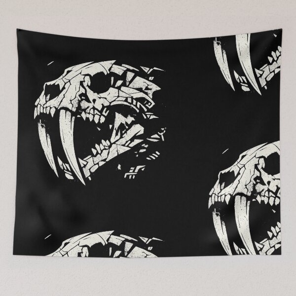 Item preview, Shattered Saber-Tooth Skull - Brutalist Prehistoric Predator - Geometric Fossil Gothic Graphic designed and sold by JonelCrafts.