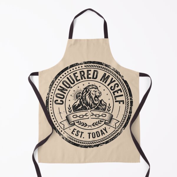 Item preview, Conquered Myself Lion Seal Stamp Typography designed and sold by SplashTastic.