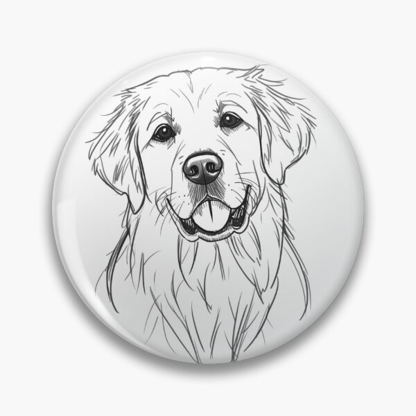 Item preview, Happy Golden Retriever Ink Sketch designed and sold by Piising.