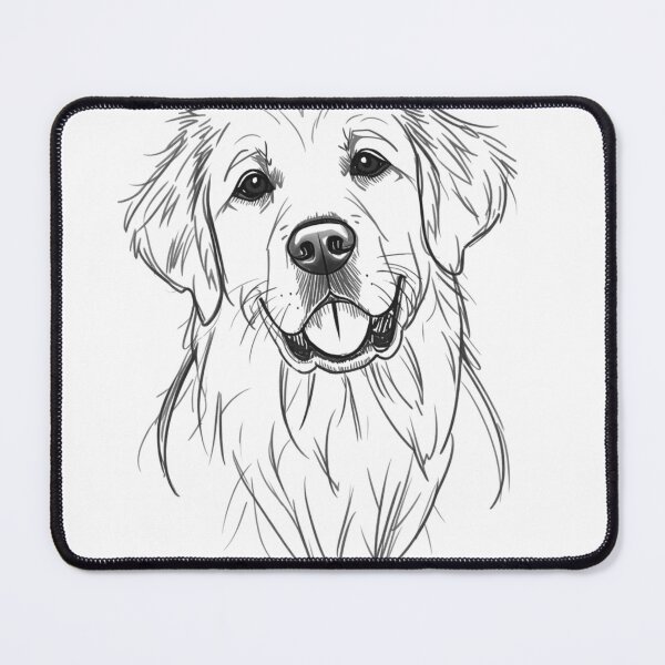 Item preview, Happy Golden Retriever Ink Sketch designed and sold by Piising.