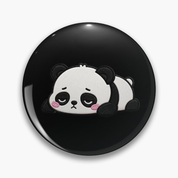 Item preview, Ultra Cute Sleepy Panda Embroidery Patch Style Kawaii Blob Animal | Adorable Tired Panda Cartoon designed and sold by ColorSplash123.