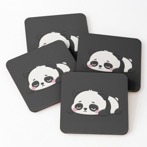Item preview, Ultra Cute Sleepy Panda Embroidery Patch Style Kawaii Blob Animal | Adorable Tired Panda Cartoon designed and sold by ColorSplash123.