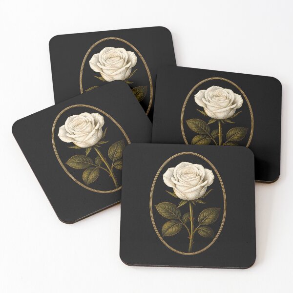 Item preview, Vintage White Rose Botanical Engraving Art designed and sold by bellaever.