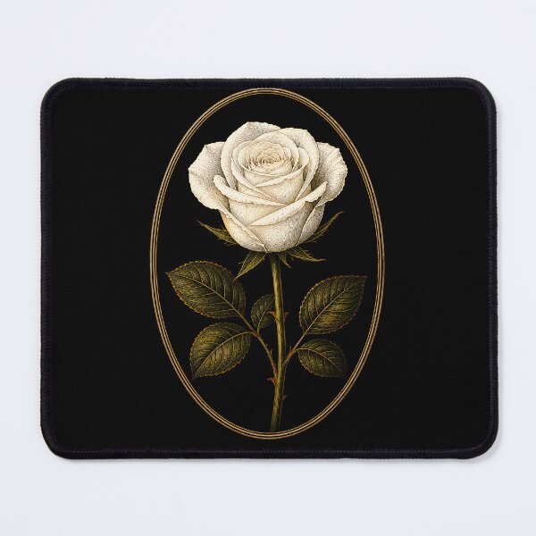 Item preview, Vintage White Rose Botanical Engraving Art designed and sold by bellaever.