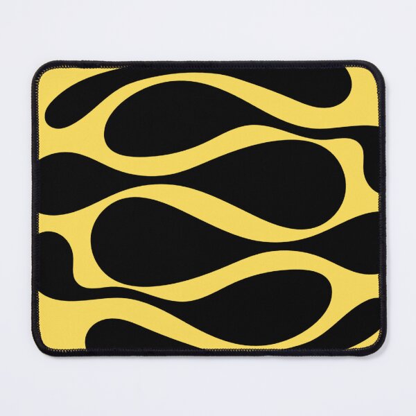 Item preview, Abstract Organic Black Waves on Yellow | Modern Minimalist Pattern designed and sold by KrystekShop.