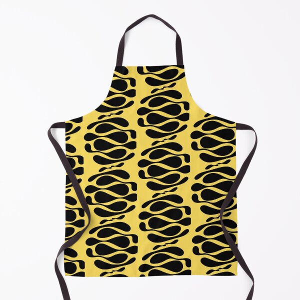 Item preview, Abstract Organic Black Waves on Yellow | Modern Minimalist Pattern designed and sold by KrystekShop.