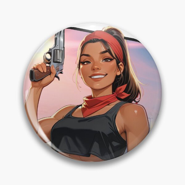 Artikelvorschau, Fan-Art-Charakterzeichnung der weiblichen Hauptfigur aus GTA Caminos Lucia entworfen und verkauft von animura.