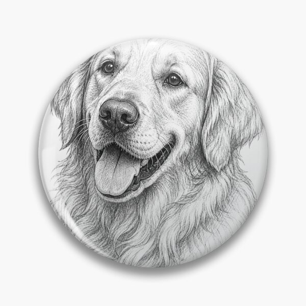 Item preview, Hand-Drawn Golden Retriever Fine Art designed and sold by Piising.