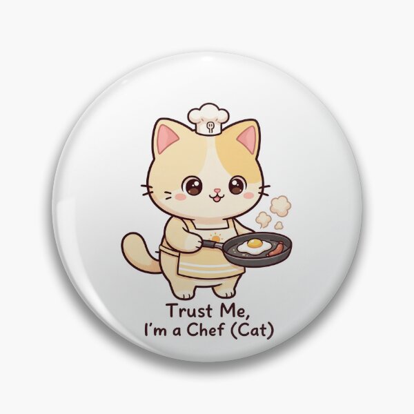 Item preview, Chef Cat Kawaii Illustration – Cute Cooking Kitten with Frying Pan designed and sold by MurkCraft.
