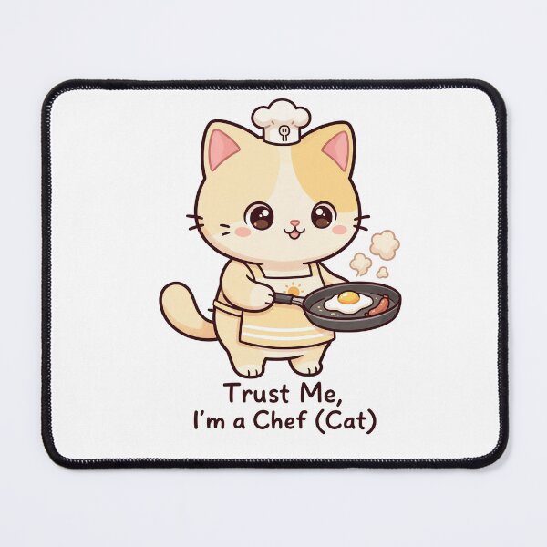 Item preview, Chef Cat Kawaii Illustration – Cute Cooking Kitten with Frying Pan designed and sold by MurkCraft.