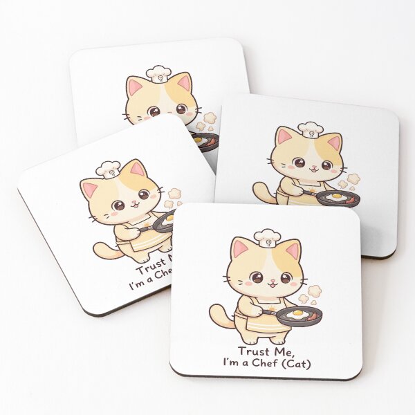 Item preview, Chef Cat Kawaii Illustration – Cute Cooking Kitten with Frying Pan designed and sold by MurkCraft.