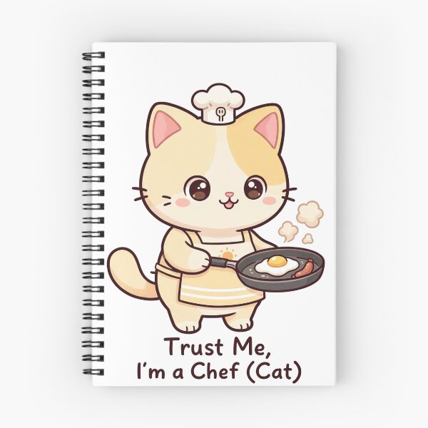 Item preview, Chef Cat Kawaii Illustration – Cute Cooking Kitten with Frying Pan designed and sold by MurkCraft.