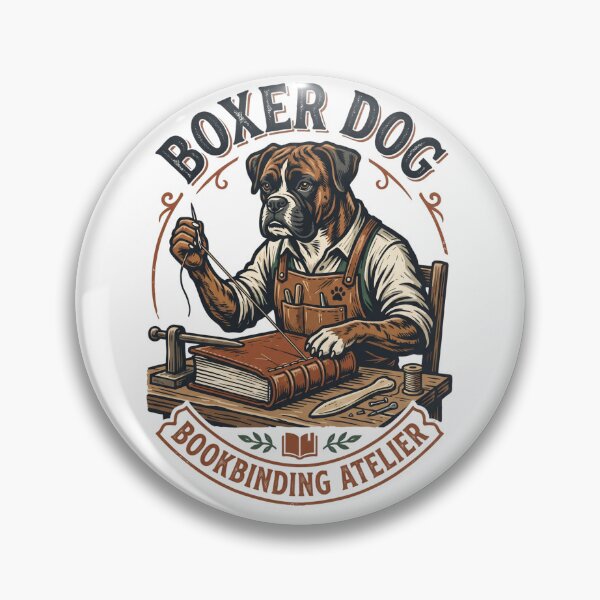 Item preview, Boxer Dog Bookbinding Atelier Leather Bound Journal designed and sold by PictoVibe.