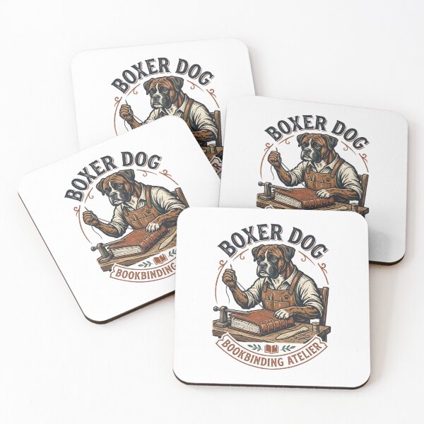 Item preview, Boxer Dog Bookbinding Atelier Leather Bound Journal designed and sold by PictoVibe.