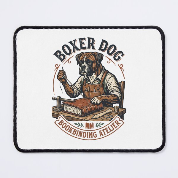 Item preview, Boxer Dog Bookbinding Atelier Leather Bound Journal designed and sold by PictoVibe.