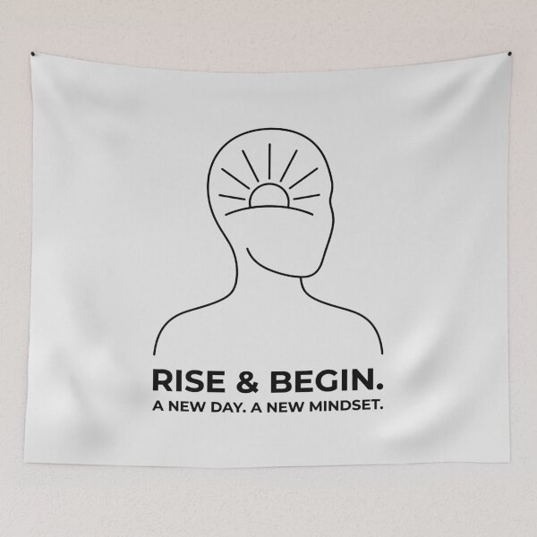 Item preview, Rise And Begin New Mindset Minimalist Silhouette designed and sold by SplashTastic.