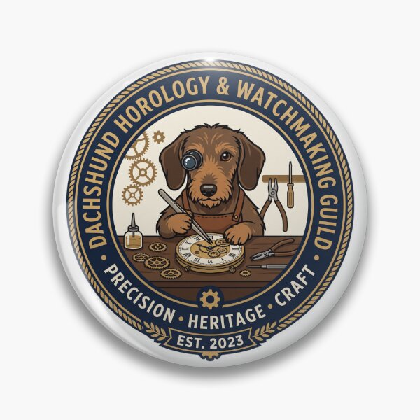 Item preview, Dachshund Horology Watchmaking Vintage Clock Repair designed and sold by PictoVibe.