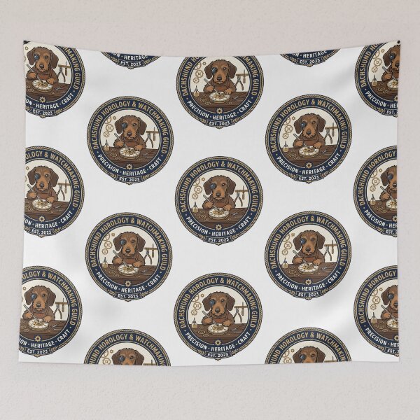 Item preview, Dachshund Horology Watchmaking Vintage Clock Repair designed and sold by PictoVibe.