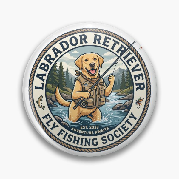Item preview, Labrador Retriever Fly Fishing Angler Rod Lure designed and sold by PictoVibe.