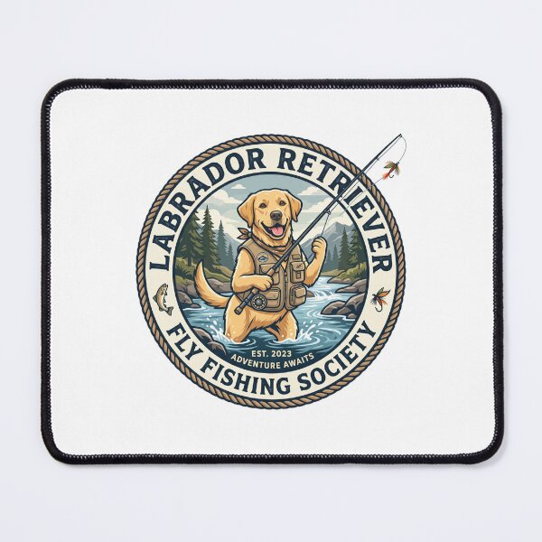 Item preview, Labrador Retriever Fly Fishing Angler Rod Lure designed and sold by PictoVibe.