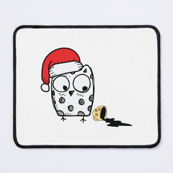 Item preview, Cartoon Owl Cute Christmas Santa Hat Night Illustration designed and sold by Dopique.