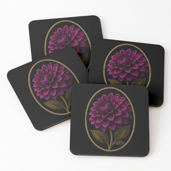 Item preview, Vintage Engraved Purple Dahlia Flower Botanical Art designed and sold by bellaever.