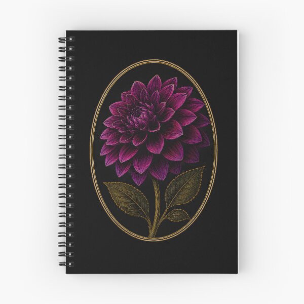 Item preview, Vintage Engraved Purple Dahlia Flower Botanical Art designed and sold by bellaever.