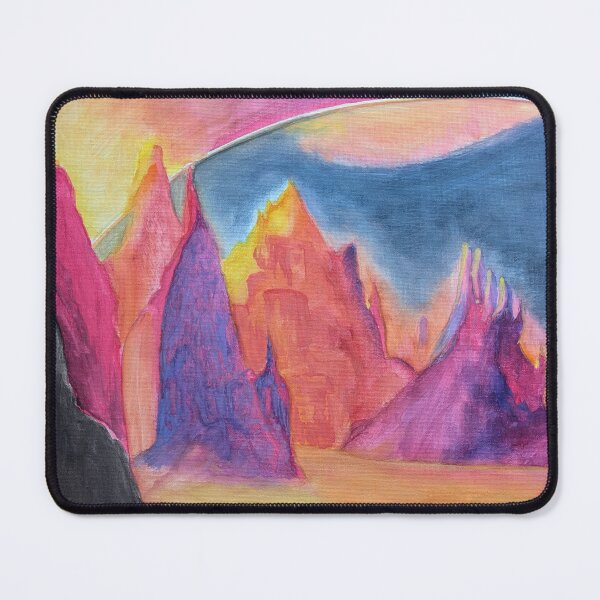 Item preview, Ilvaron - Sci-fi Fantasy Dessert Dunes and Mountains - Acrylic Painting  designed and sold by DreamTrek.