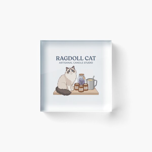 Item preview, Ragdoll Cat Artisanal Candle Soy Wax Lavender designed and sold by PictoVibe.