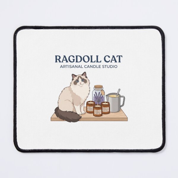 Item preview, Ragdoll Cat Artisanal Candle Soy Wax Lavender designed and sold by PictoVibe.