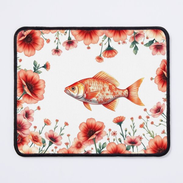 Item preview, A School Of Fish Swimming Through A Field Of Flowe designed and sold by QuirkThreadsCo.