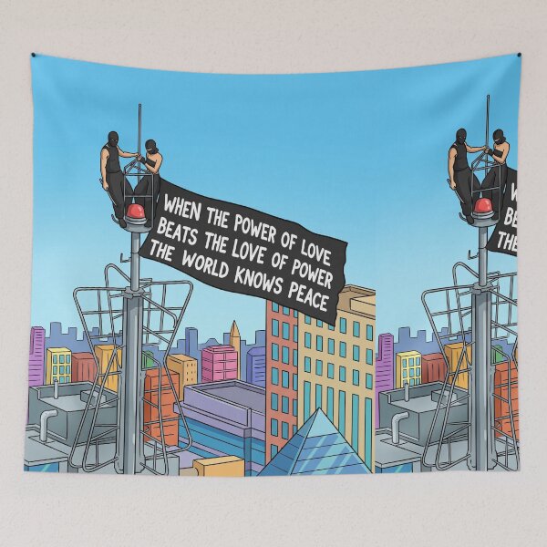 Item preview, Viral Skyscraper Proposal Sticker | Power of Love Peace Banner Art designed and sold by ravikiran2195.