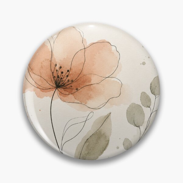 Item preview, Sage Botanical Watercolor Poppy | Minimal Floral Art designed and sold by TheSlowShore.