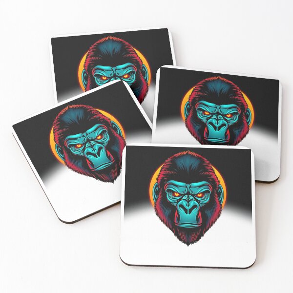 Item preview, Gorilla Synthwave Neon - Modern Graphic Art T-Shir designed and sold by QuirkThreadsCo.