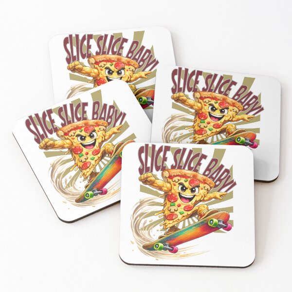 Item preview, Slice Slice Baby Funny Skateboarding Pizza T-Shirt Retro Skater Tee designed and sold by Bluebird Crafted Tee.