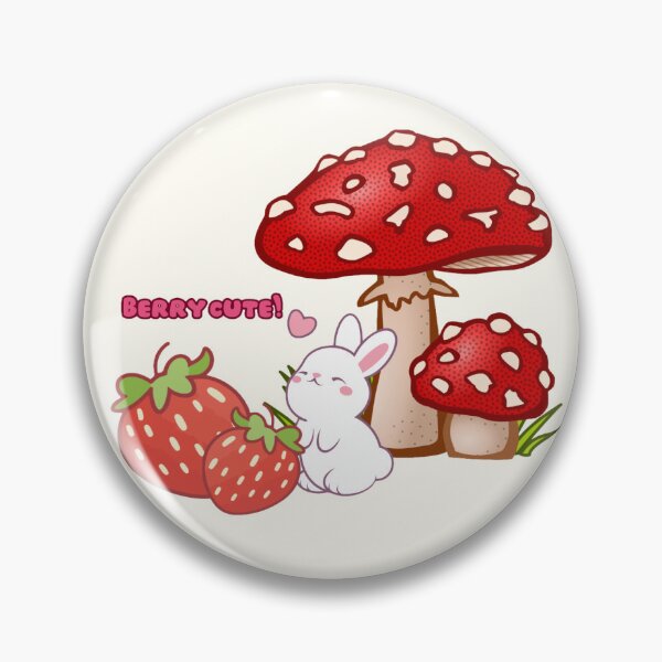 Item preview, Berry Cute Kawaii Bunny and Mushrooms designed and sold by Akira Design Store.