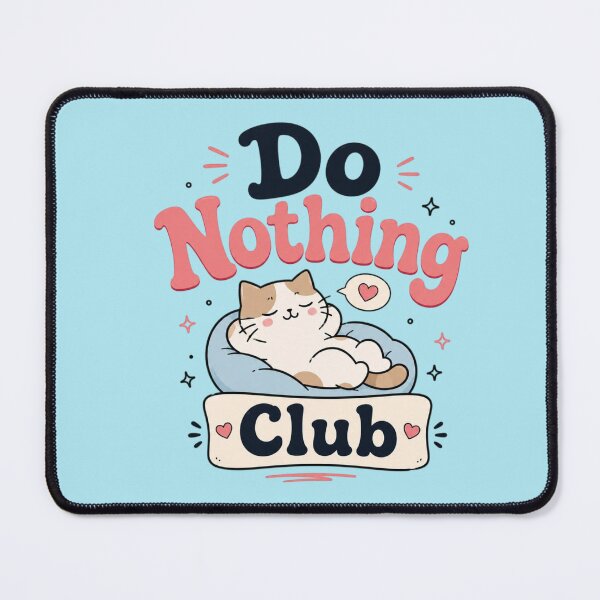 Item preview, Do Nothing Club Cute Lazy Cat Retro Typography | Cozy Aesthetic Funny Sticker & T-Shirt designed and sold by Sanika arts .