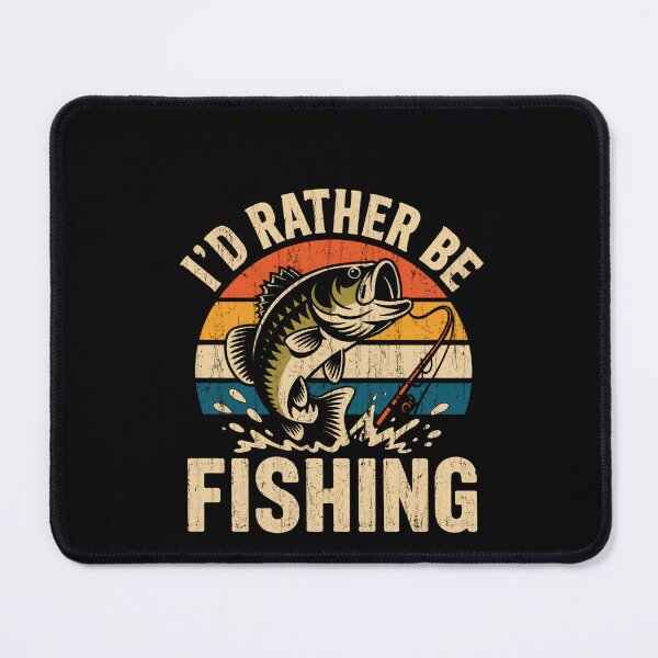 Item preview, I’d Rather Be Fishing Retro Vintage Bass Fishing Graphic for Anglers designed and sold by msaloyach.
