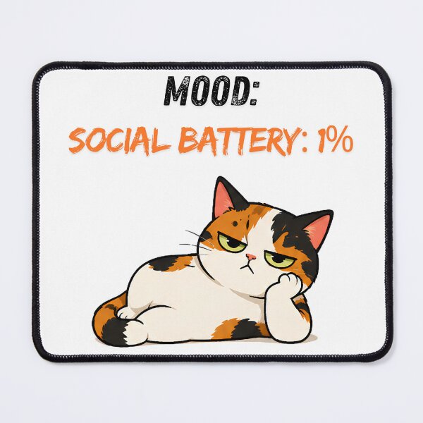 Item preview, Grumpy Calico Cat - Mood: Social Battery: 1% designed and sold by Lunexa-Lab.