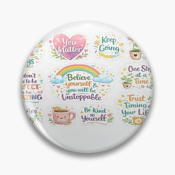 Item preview, Believe in Yourself & Stay Positive | Motivational Sticker Bundle | Cute Aesthetic Quote PNG Collection designed and sold by Ishratparween11.