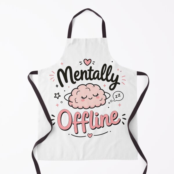 Item preview, Mentally Offline Cute Brain Quote Sticker | Funny Introvert Aesthetic Typography | Kawaii Mental Health Design designed and sold by Sanika arts .