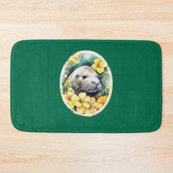 Item preview, Hawaiian Monk Seal And Yellow Hibiscus Flowers designed and sold by taiche.