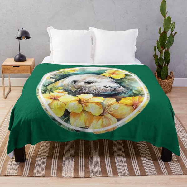 Item preview, Hawaiian Monk Seal And Yellow Hibiscus Flowers designed and sold by taiche.
