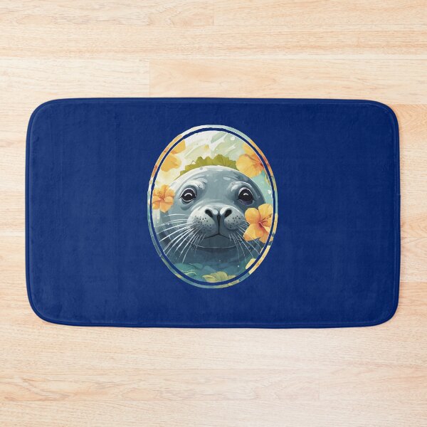 Item preview, Hawaiian Monk Seal And Yellow Hibiscus Blooms designed and sold by taiche.