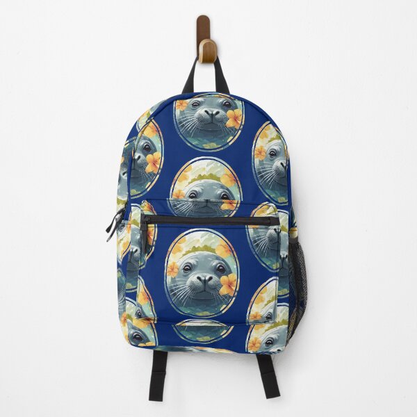 Item preview, Hawaiian Monk Seal And Yellow Hibiscus Blooms designed and sold by taiche.