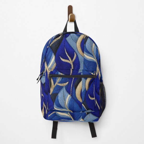 Item preview, Elegant Blue And Gold Abstract Leaf Pattern designed and sold by colorful-white.