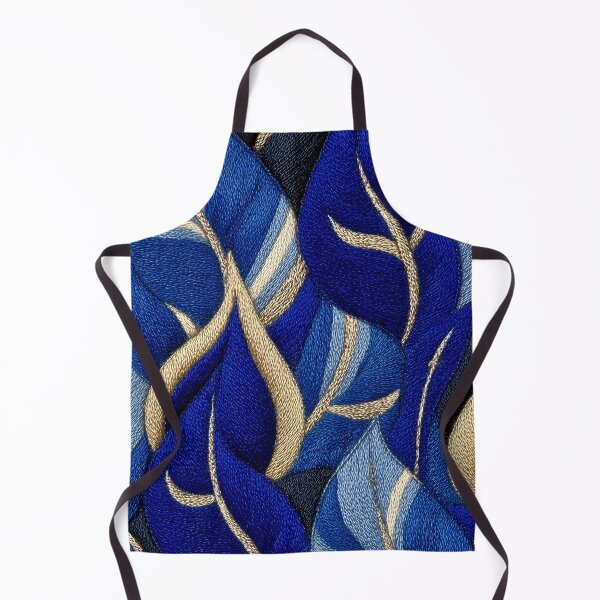 Item preview, Elegant Blue And Gold Abstract Leaf Pattern designed and sold by colorful-white.