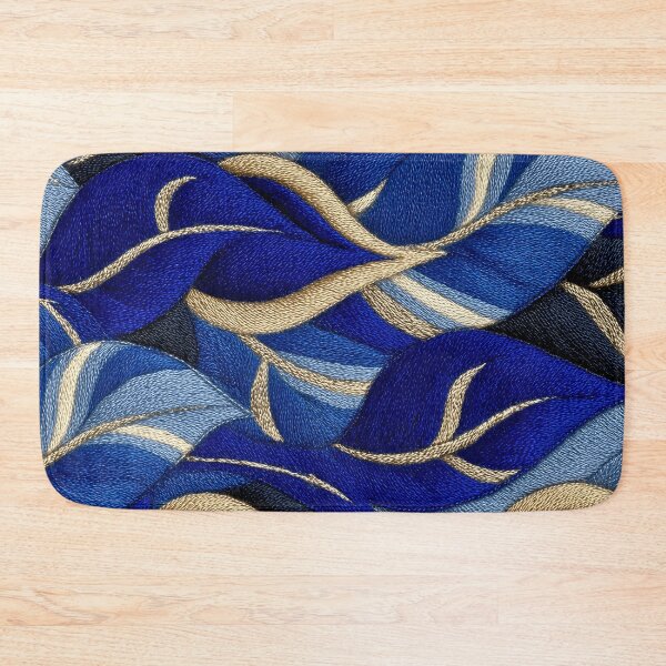 Item preview, Elegant Blue And Gold Abstract Leaf Pattern designed and sold by colorful-white.