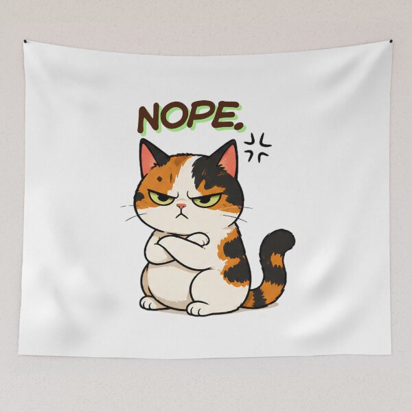 Item preview, Grumpy Calico Cat: Nope! designed and sold by Lunexa-Lab.